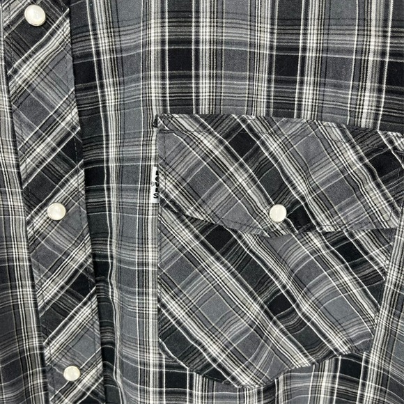 Levi's Western Shirt Men's Size XL Gray Plaid Print Pearl Snap Cowboy - Picture 4 of 9